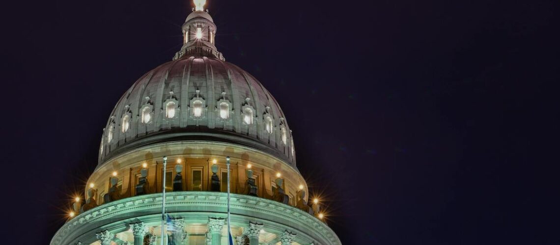 Capitol building at night