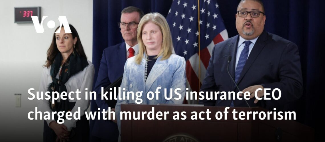 Suspect in killing of US insurance CEO charged with murder as act of terrorism